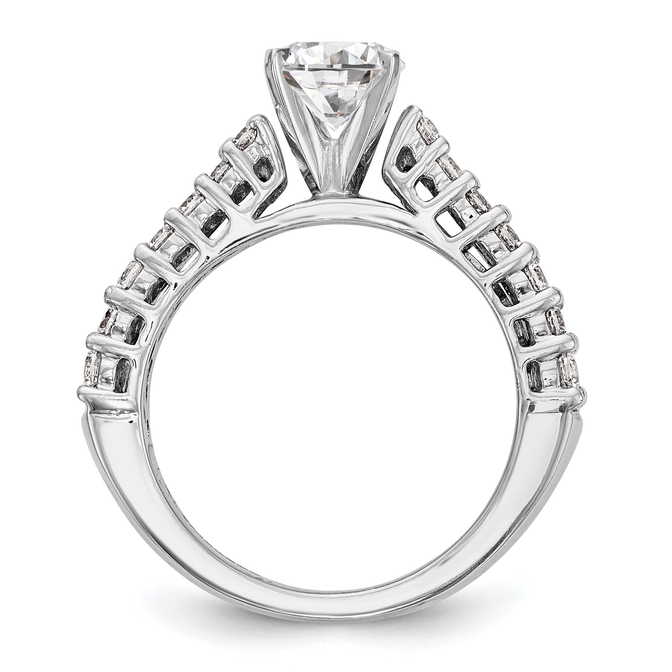 14K Weißgold Diamant-Verlobungsring mit Krappenfassung