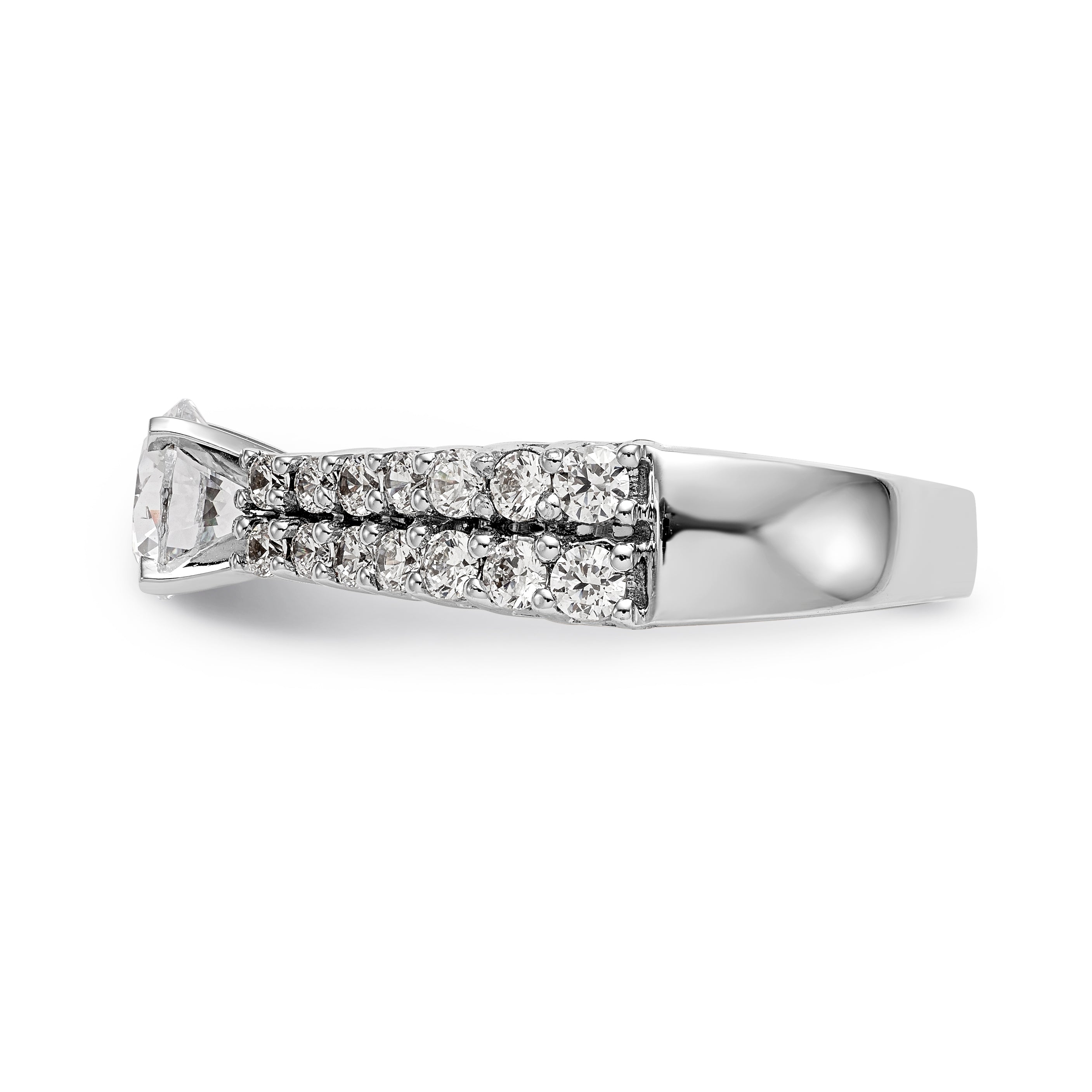 14K Weißgold Diamant-Verlobungsring mit Krappenfassung