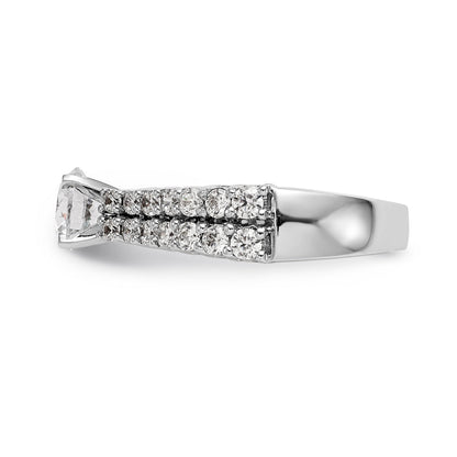 14K Weißgold Diamant-Verlobungsring mit Krappenfassung
