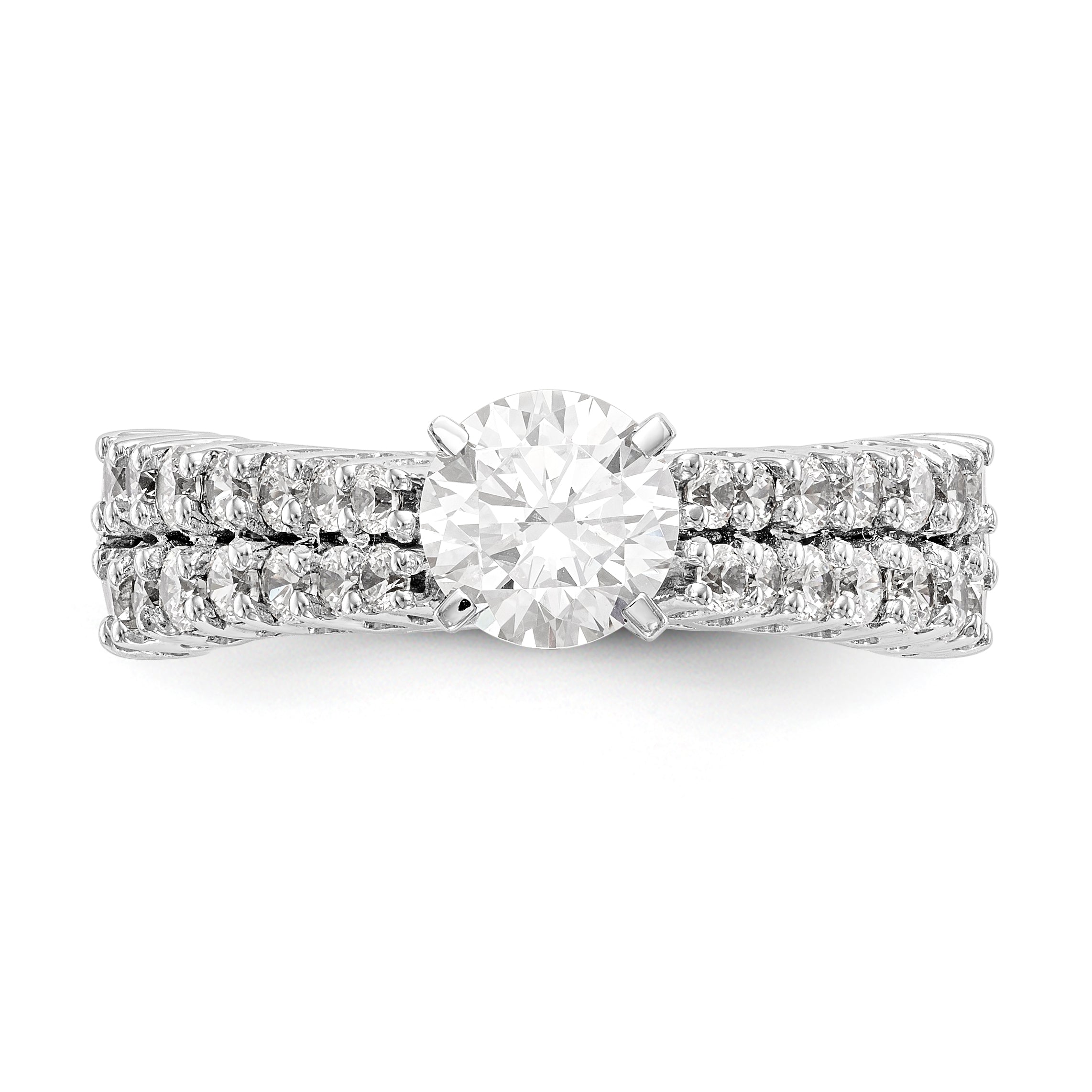 14K Weißgold Diamant-Verlobungsring mit Krappenfassung