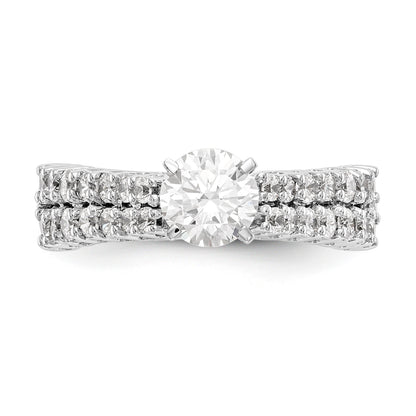 14K Weißgold Diamant-Verlobungsring mit Krappenfassung