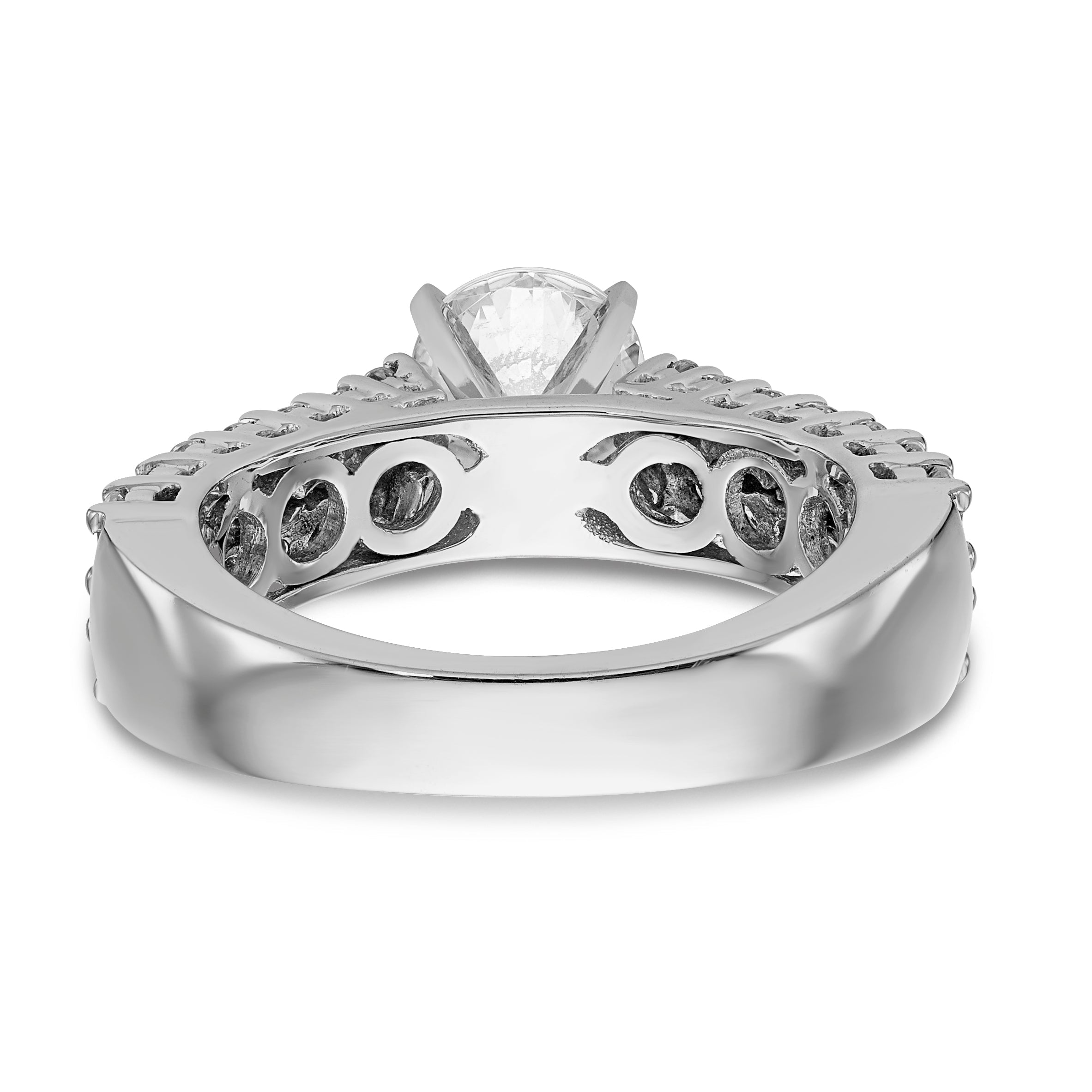 14K Weißgold Diamant-Verlobungsring mit Krappenfassung