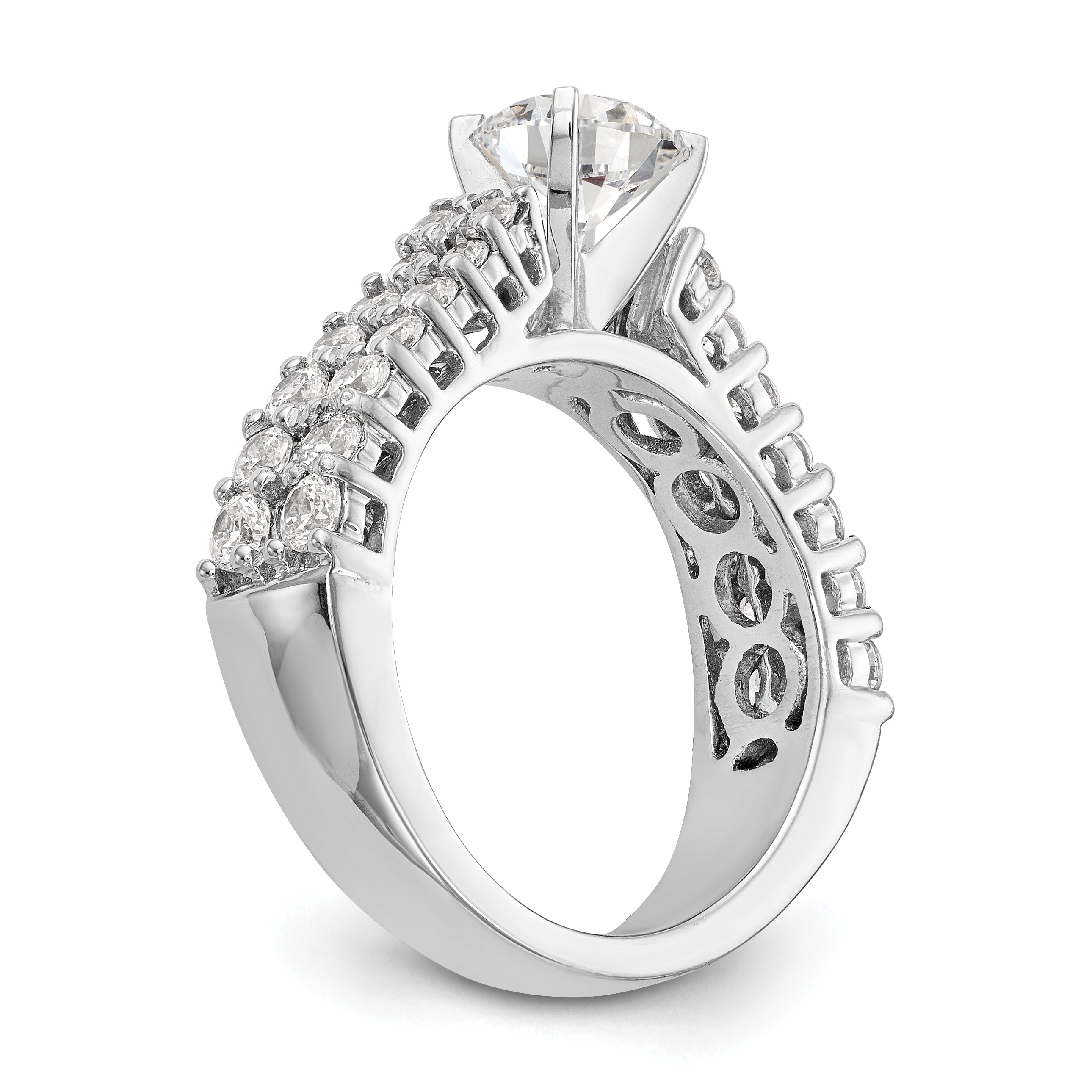 14K Weißgold Diamant-Verlobungsring mit Krappenfassung