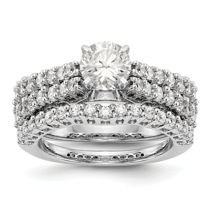 14K Weißgold Diamant-Verlobungsring mit Krappenfassung