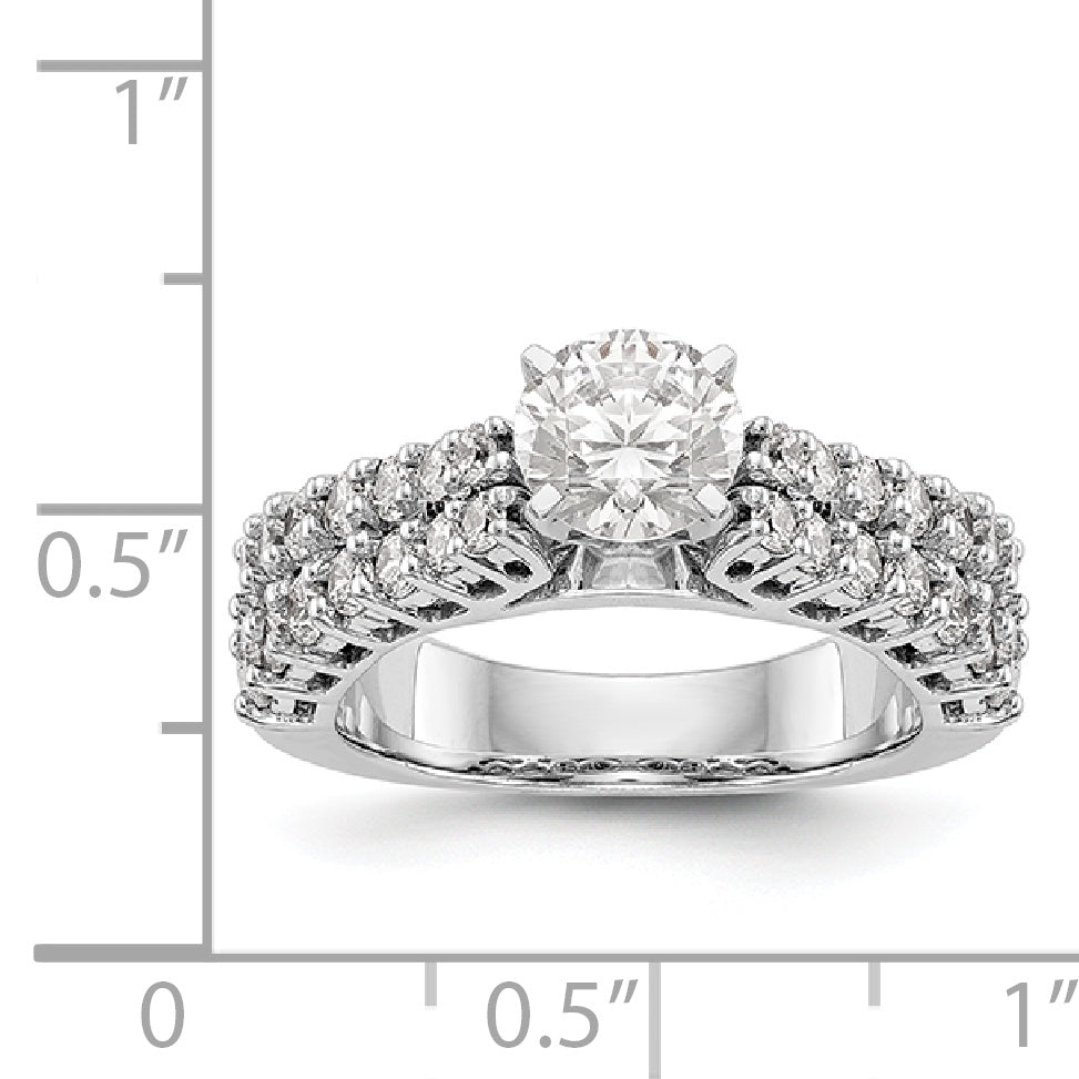 14K Weißgold Diamant-Verlobungsring mit Krappenfassung