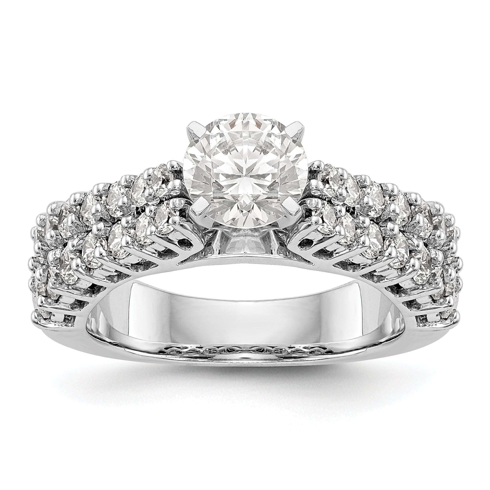 14K Weißgold Diamant-Verlobungsring mit Krappenfassung