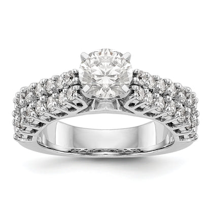 14K Weißgold Diamant-Verlobungsring mit Krappenfassung