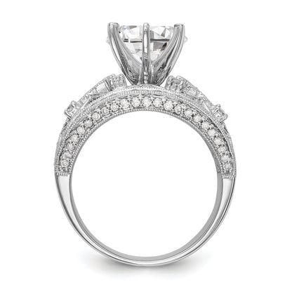 14K Weißgold Diamant-Verlobungsring mit Krappenfassung