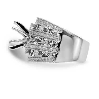 14K Weißgold Diamant-Verlobungsring mit Krappenfassung