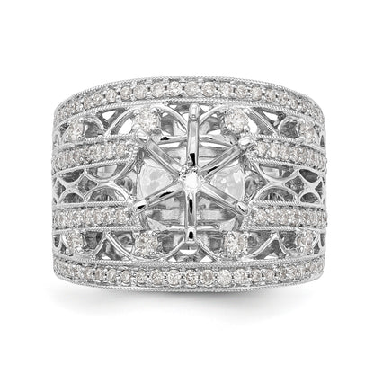 14K Weißgold Diamant-Verlobungsring mit Krappenfassung