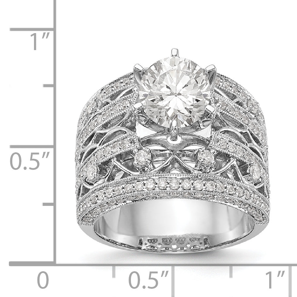 14K Weißgold Diamant-Verlobungsring mit Krappenfassung