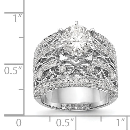 14K Weißgold Diamant-Verlobungsring mit Krappenfassung