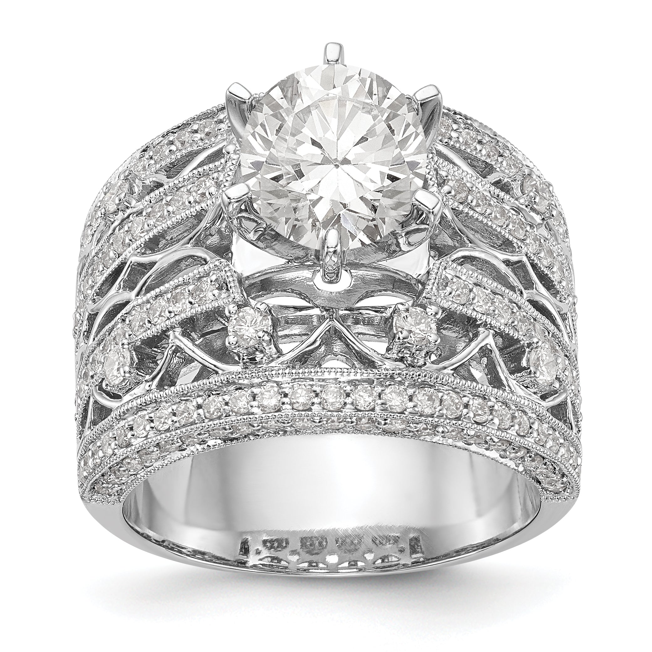 14K Weißgold Diamant-Verlobungsring mit Krappenfassung
