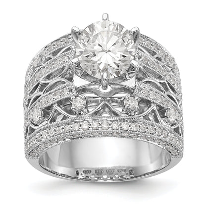 14K Weißgold Diamant-Verlobungsring mit Krappenfassung