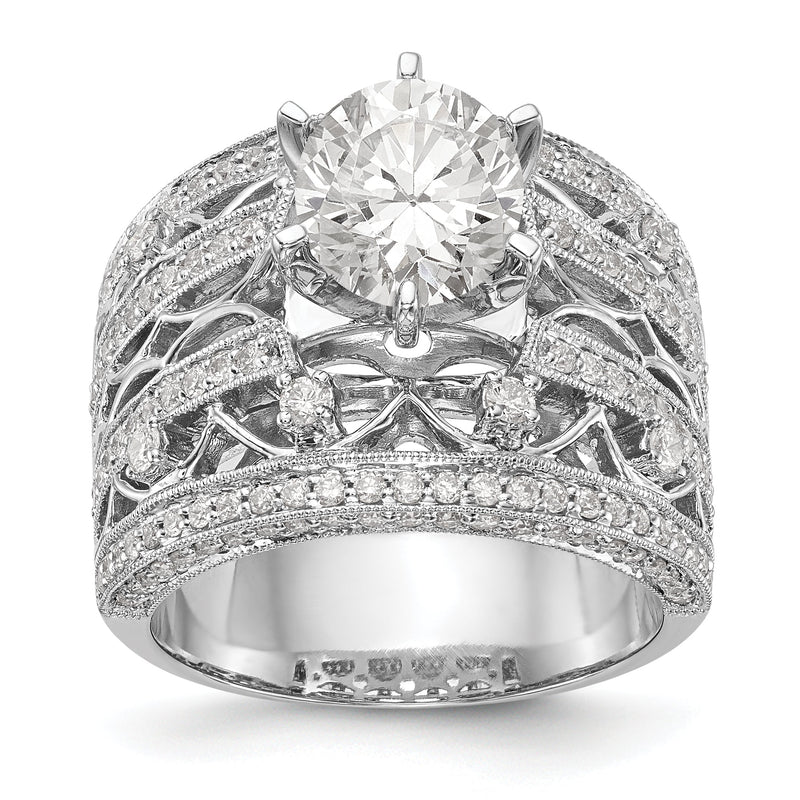 14K Weißgold Diamant-Verlobungsring mit Krappenfassung