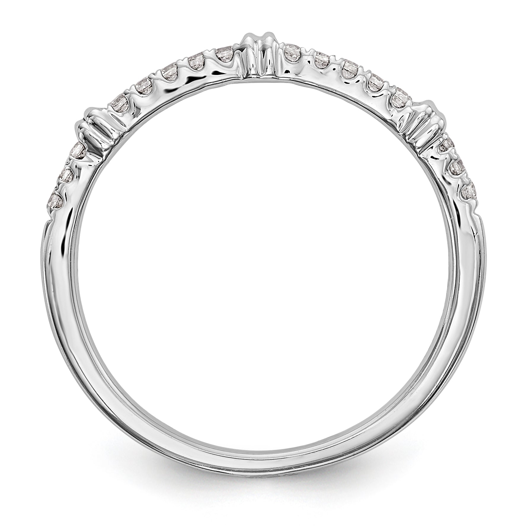 14K Weißgold Diamant-Trauring