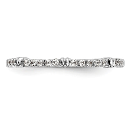 14K Weißgold Diamant-Trauring