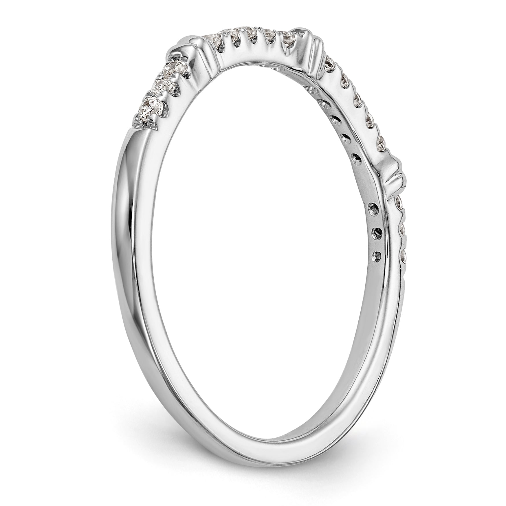 14K Weißgold Diamant-Trauring