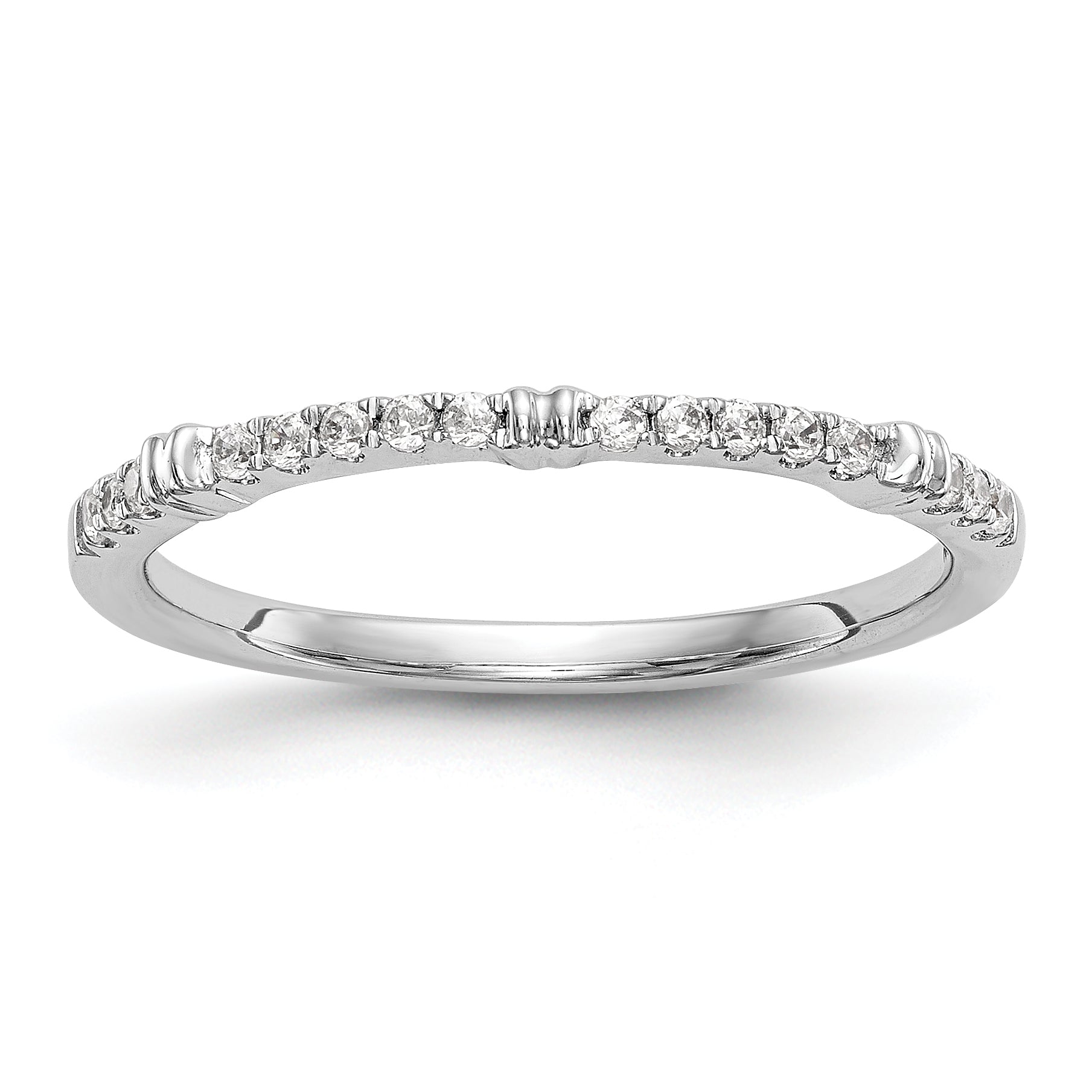 14K Weißgold Diamant-Trauring