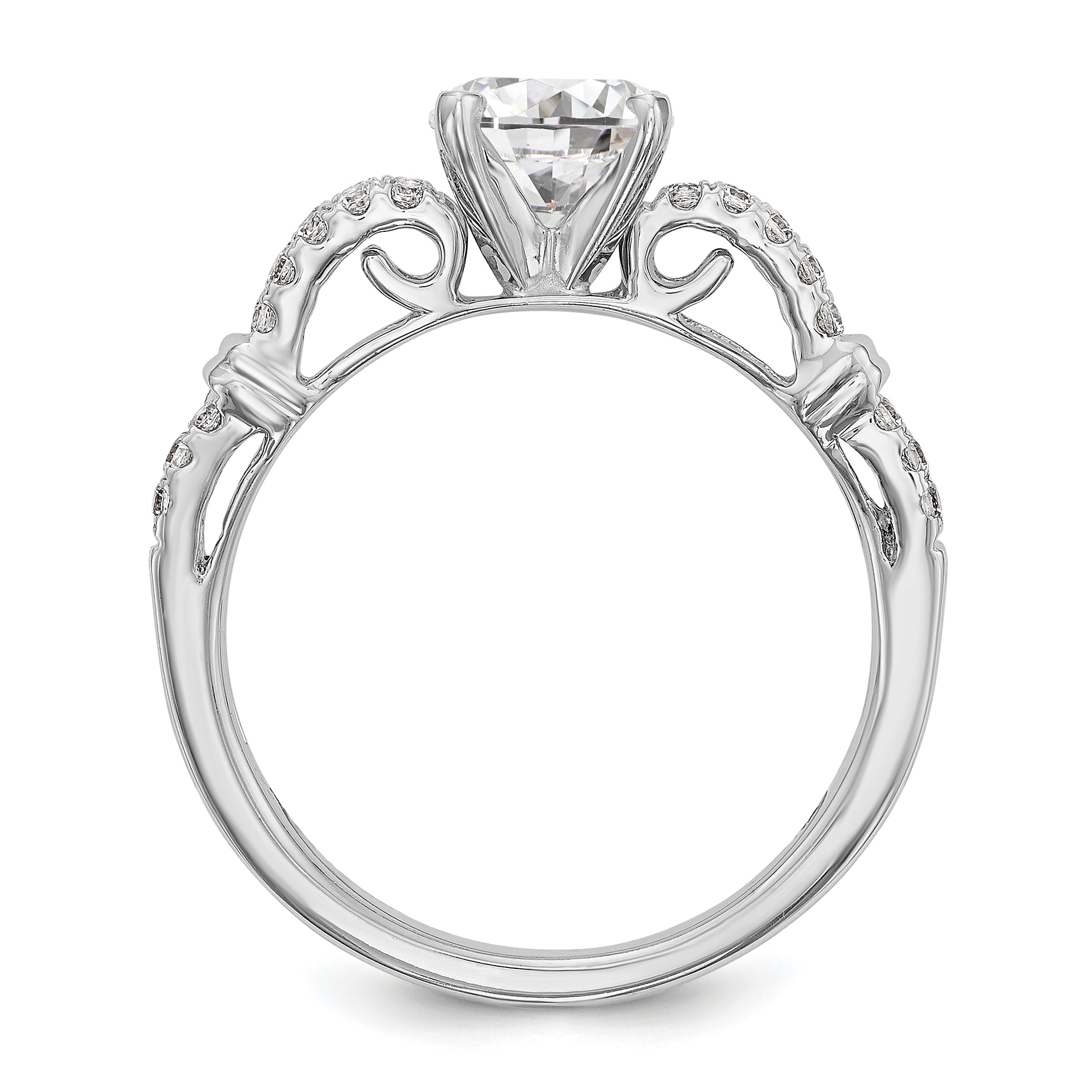 14K Weißgold Diamant-Verlobungsring mit Krappenfassung