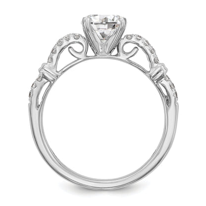 14K Weißgold Diamant-Verlobungsring mit Krappenfassung