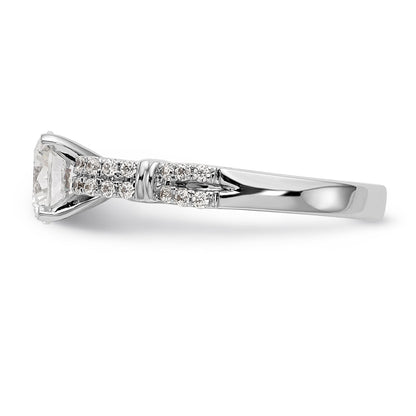 14K Weißgold Diamant-Verlobungsring mit Krappenfassung