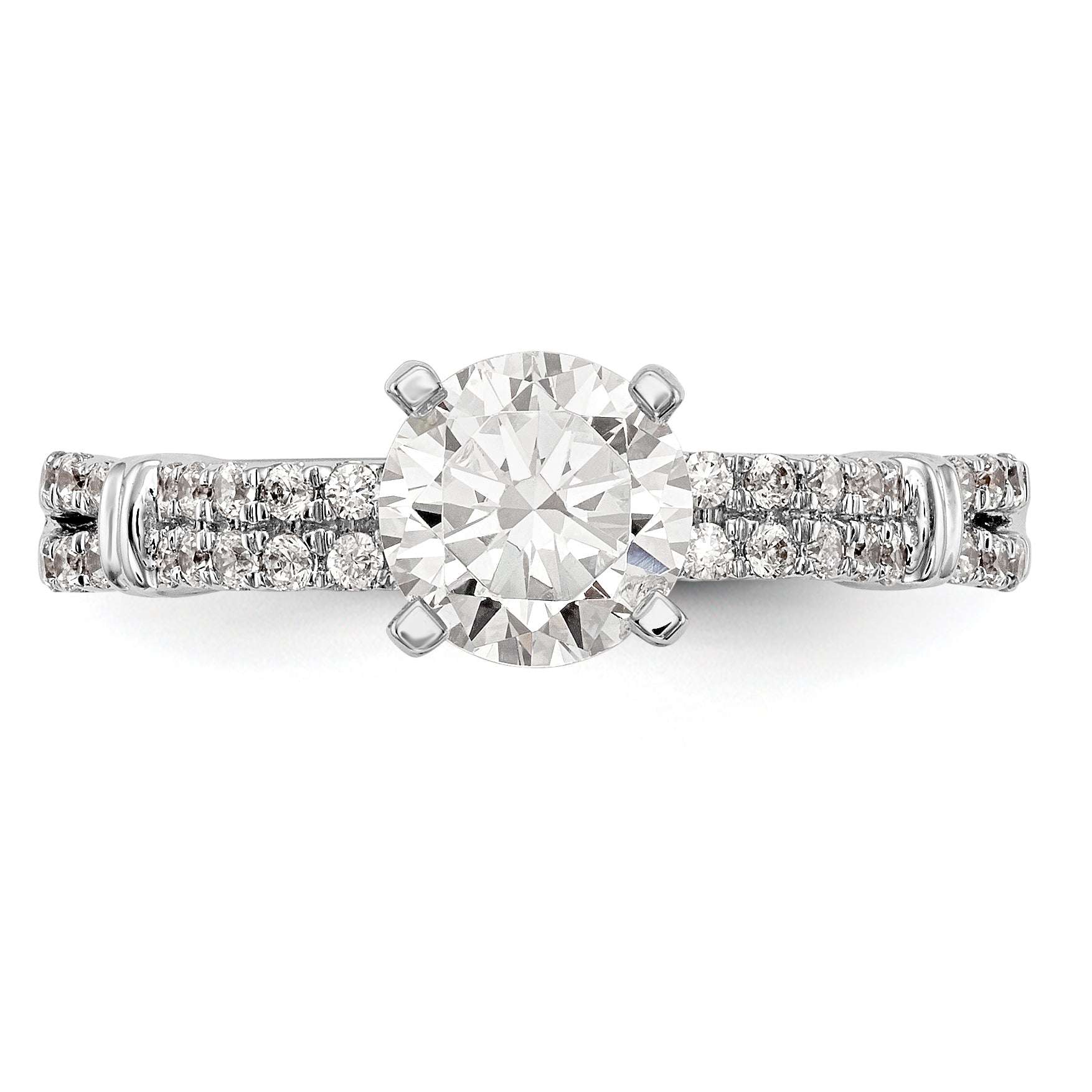 14K Weißgold Diamant-Verlobungsring mit Krappenfassung