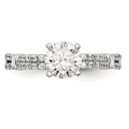 14K Weißgold Diamant-Verlobungsring mit Krappenfassung