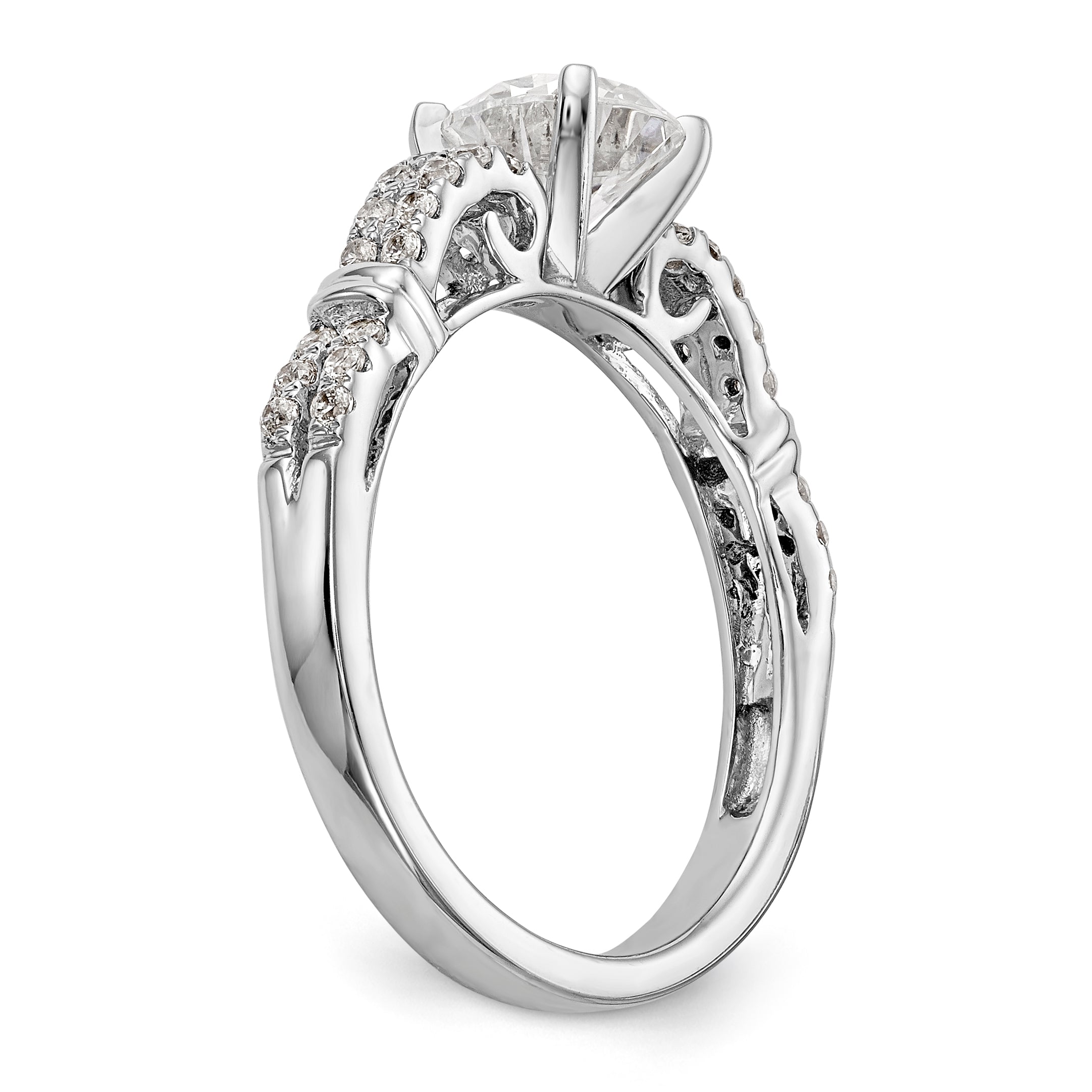 14K Weißgold Diamant-Verlobungsring mit Krappenfassung