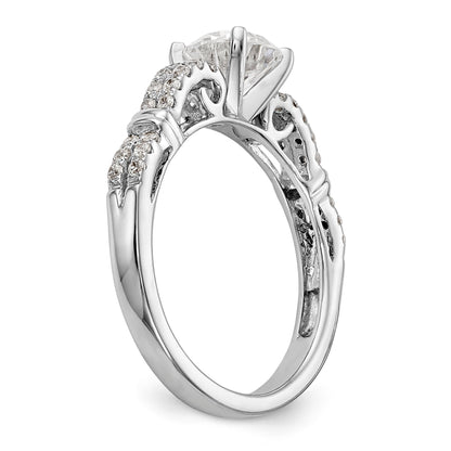 14K Weißgold Diamant-Verlobungsring mit Krappenfassung