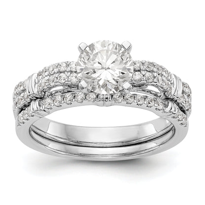 14K Weißgold Diamant-Verlobungsring mit Krappenfassung