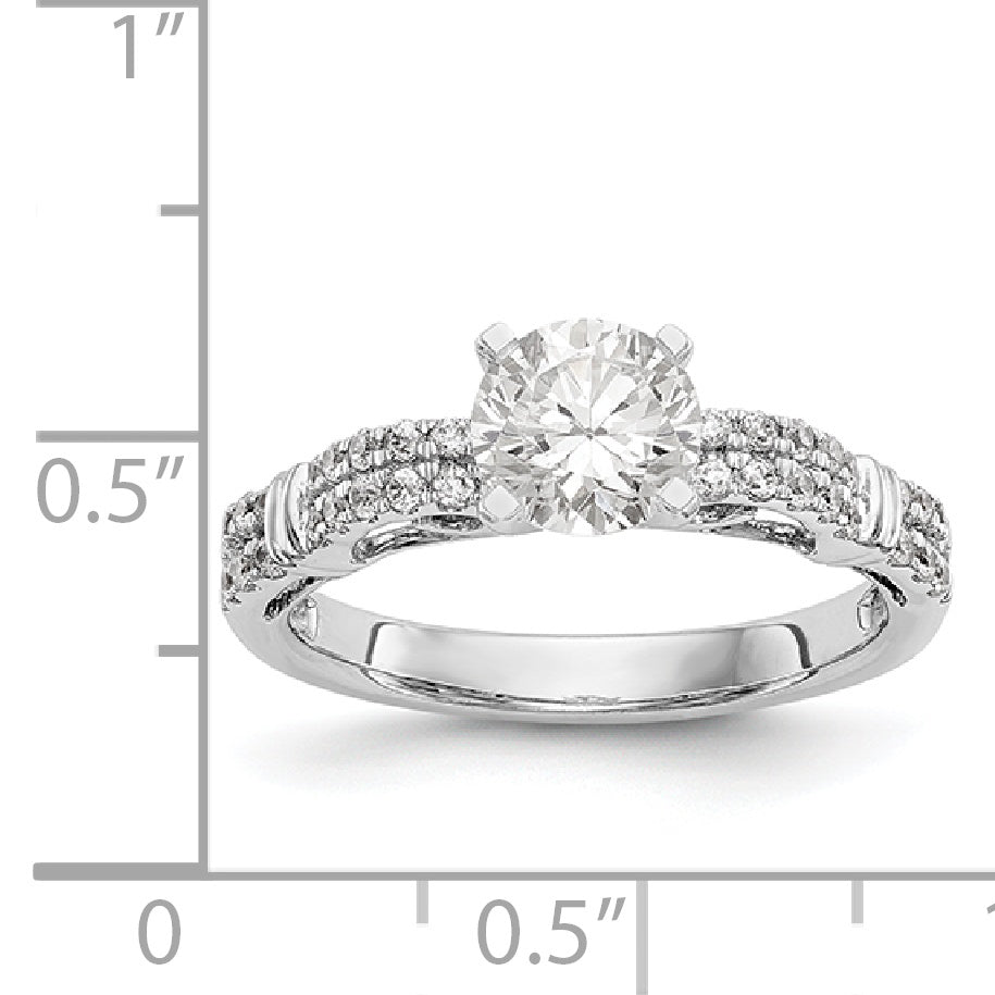 14K Weißgold Diamant-Verlobungsring mit Krappenfassung