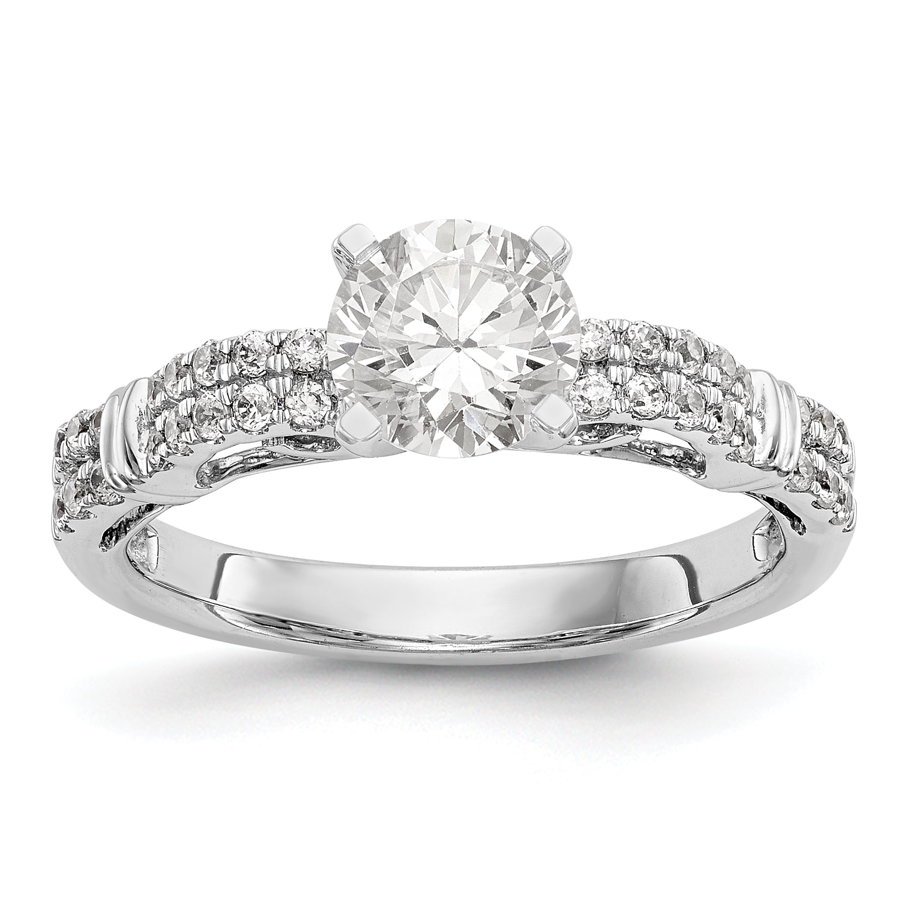 14K Weißgold Diamant-Verlobungsring mit Krappenfassung