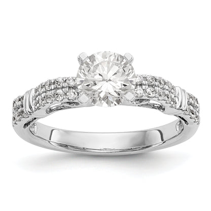 14K Weißgold Diamant-Verlobungsring mit Krappenfassung