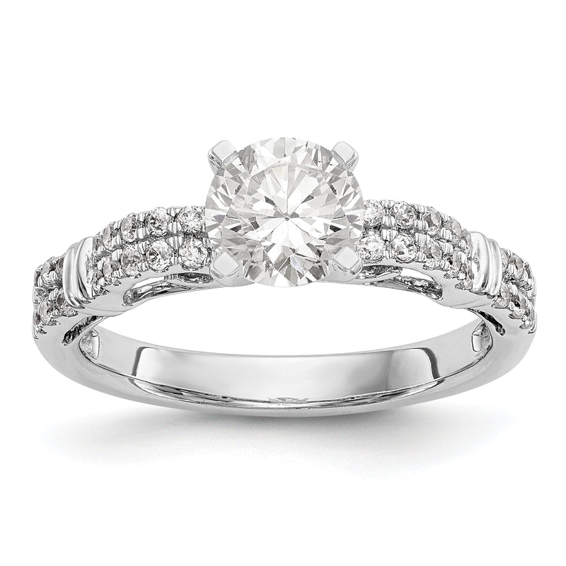 14K Weißgold Diamant-Verlobungsring mit Krappenfassung
