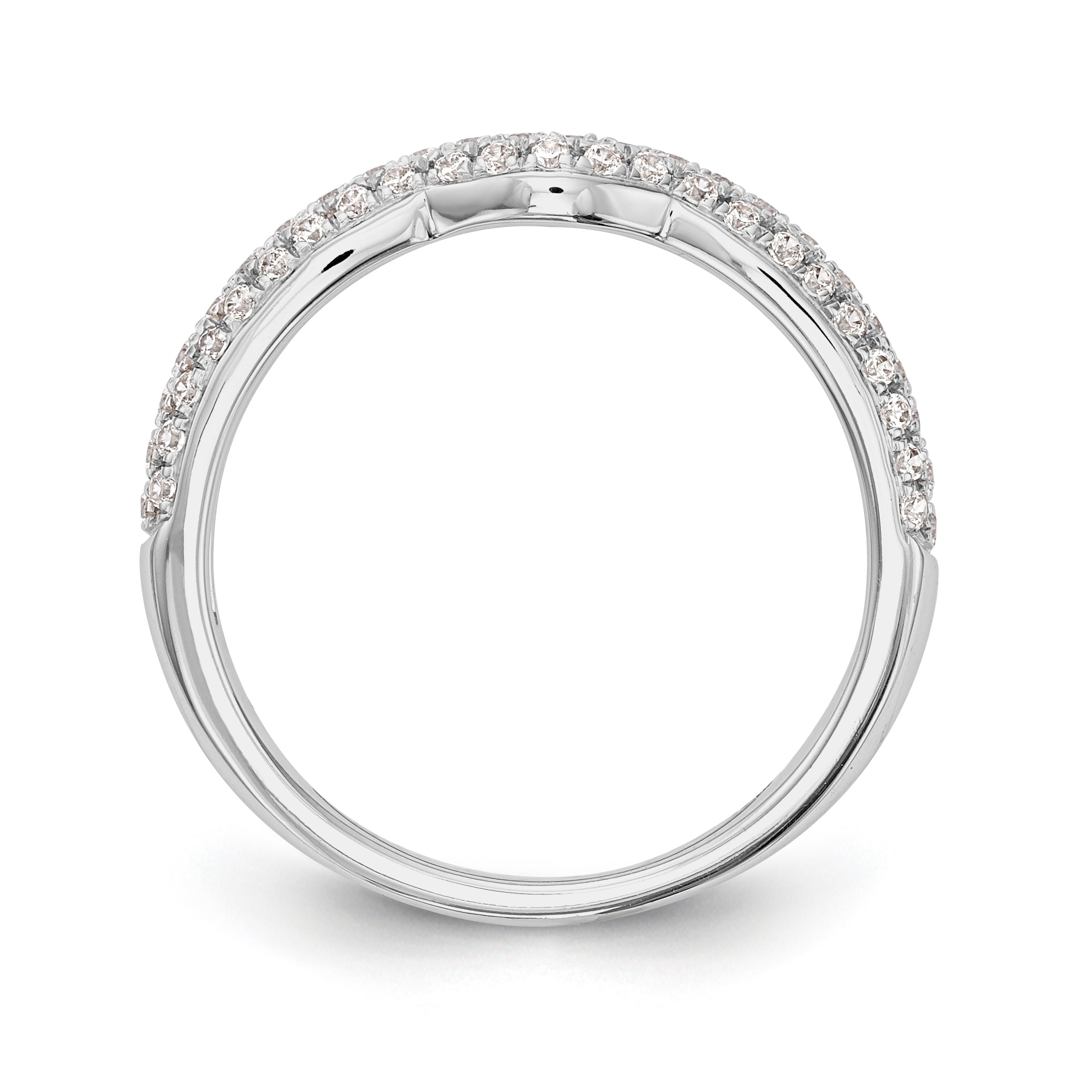 14K Weißgold Diamant-Trauring