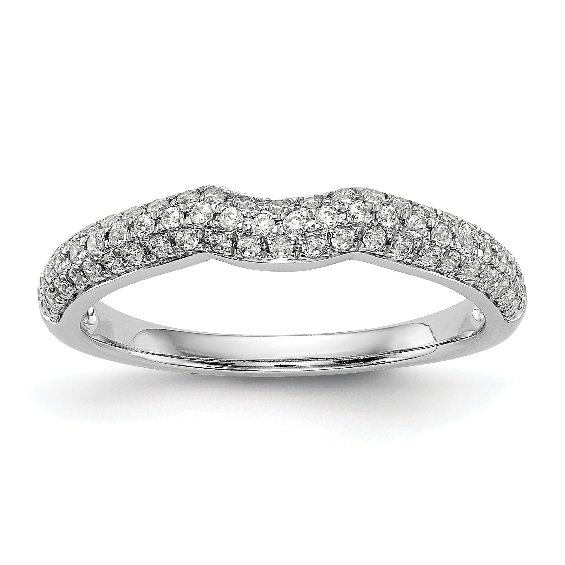 14K Weißgold Diamant-Trauring