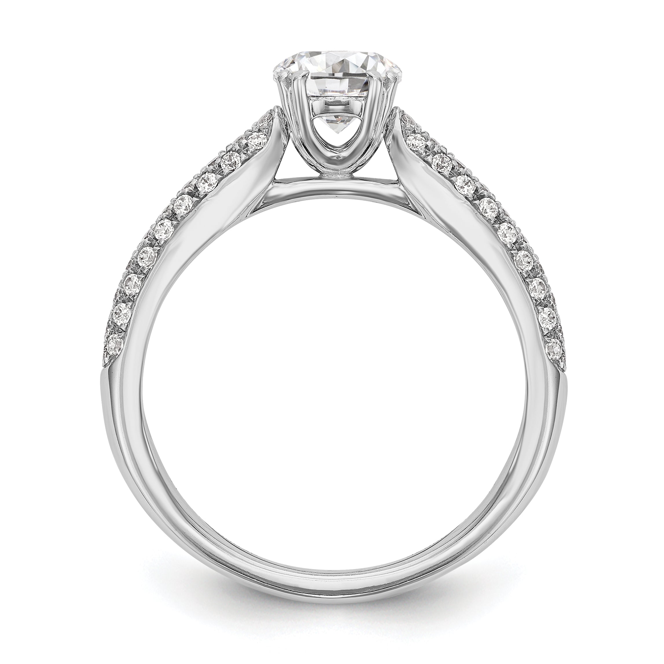 14K Weißgold Diamant-Verlobungsring mit Krappenfassung