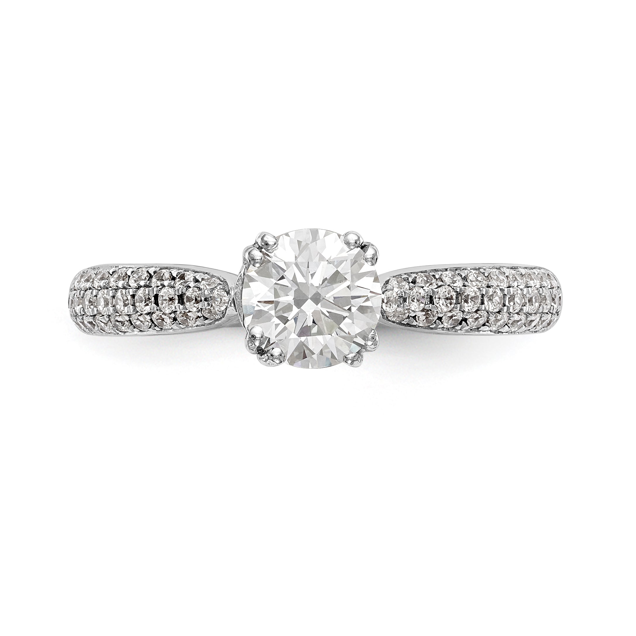 14K Weißgold Diamant-Verlobungsring mit Krappenfassung