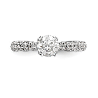 14K Weißgold Diamant-Verlobungsring mit Krappenfassung