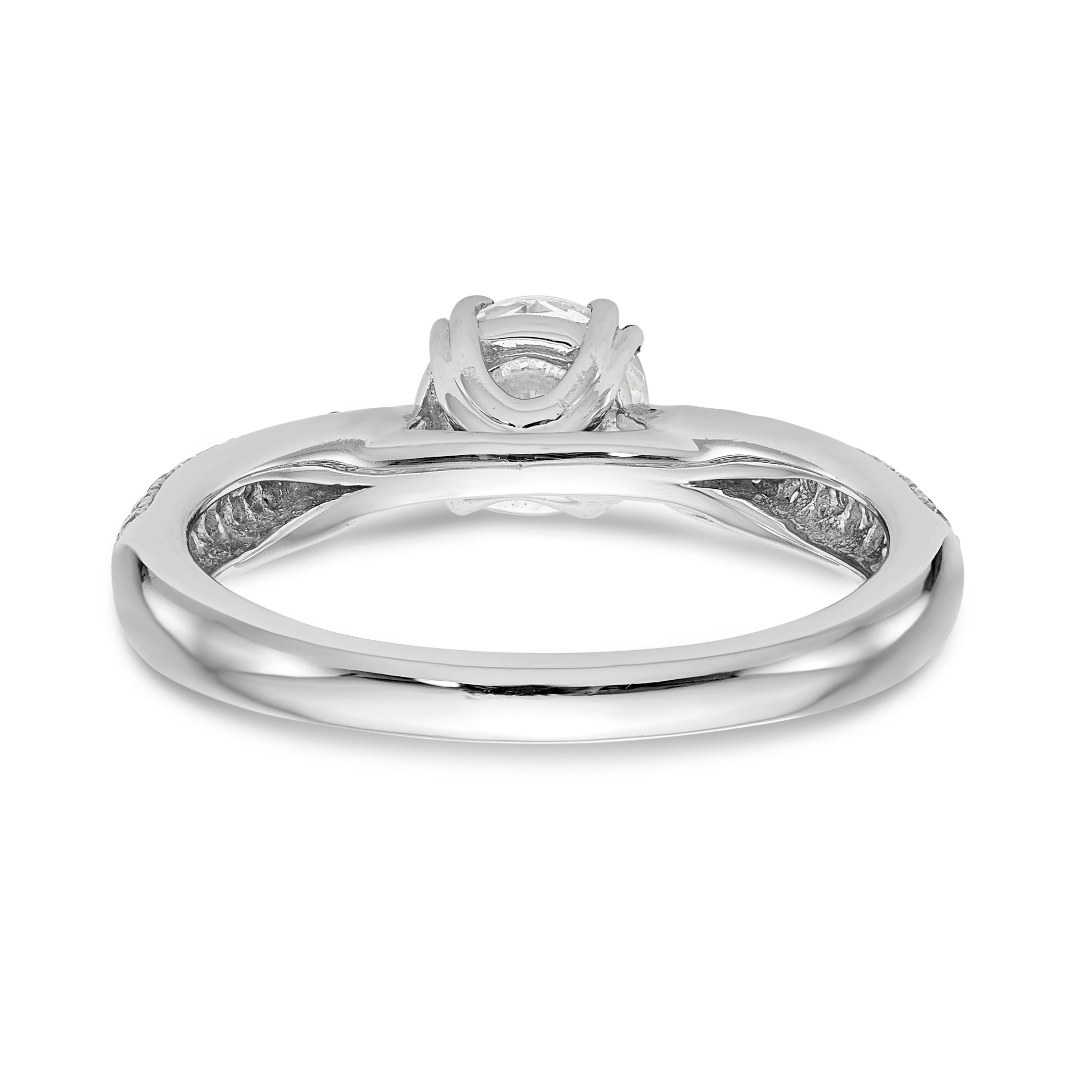 14K Weißgold Diamant-Verlobungsring mit Krappenfassung