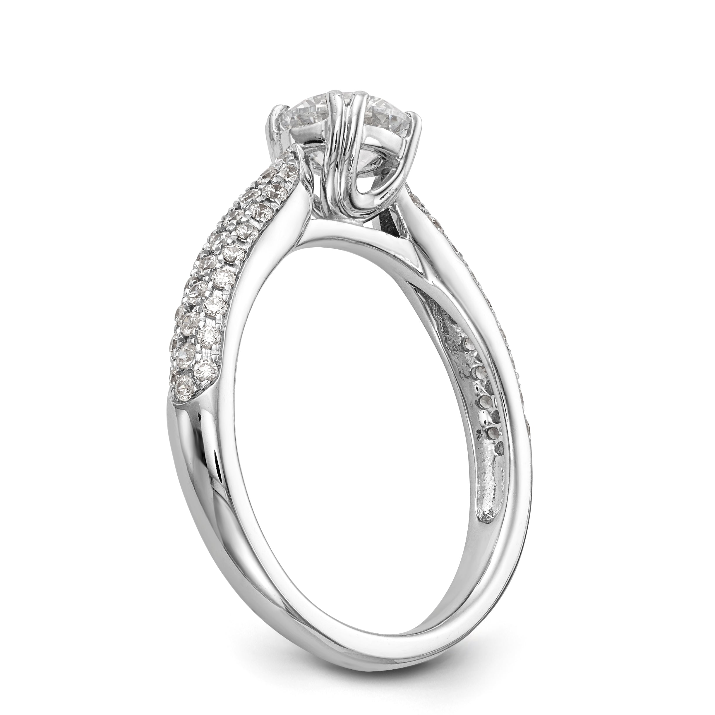 14K Weißgold Diamant-Verlobungsring mit Krappenfassung