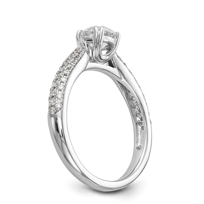14K Weißgold Diamant-Verlobungsring mit Krappenfassung