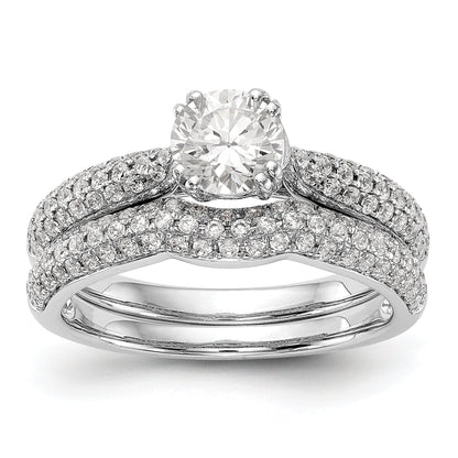 14K Weißgold Diamant-Verlobungsring mit Krappenfassung