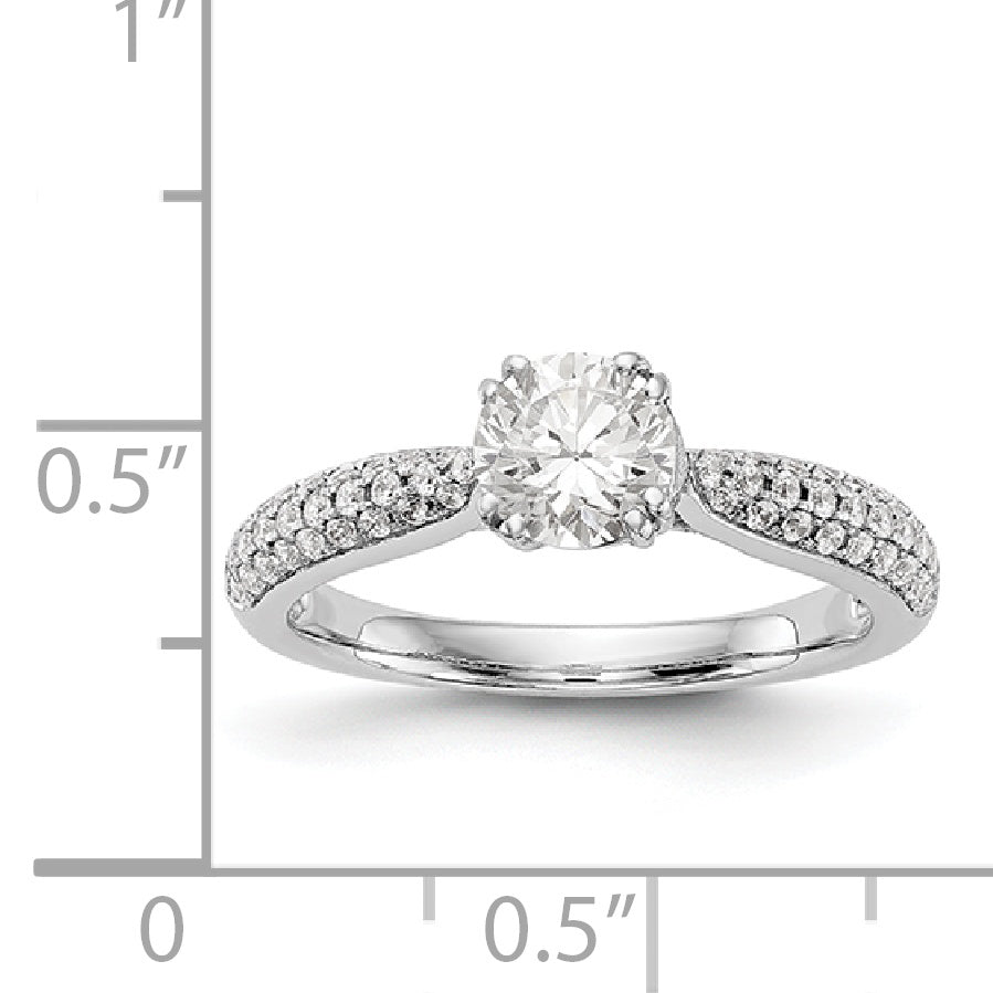 14K Weißgold Diamant-Verlobungsring mit Krappenfassung