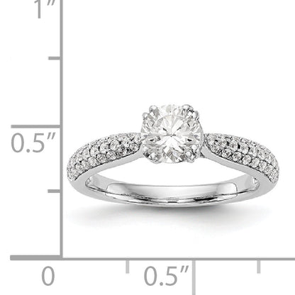 14K Weißgold Diamant-Verlobungsring mit Krappenfassung