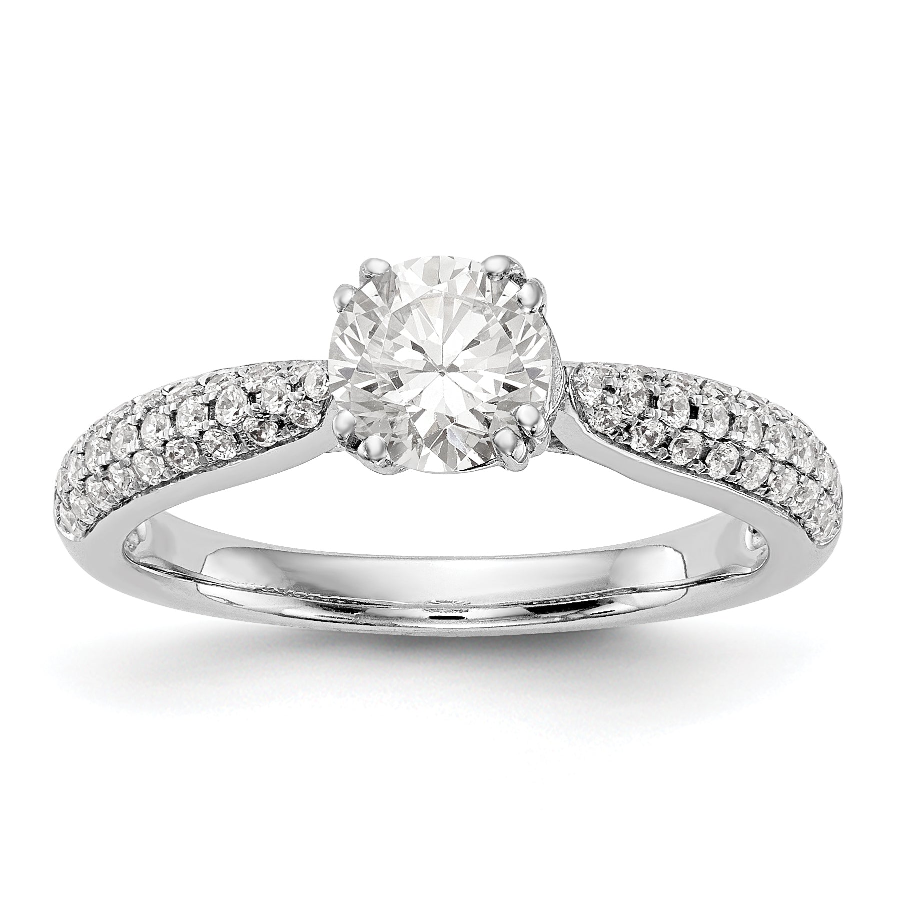 14K Weißgold Diamant-Verlobungsring mit Krappenfassung