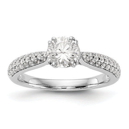 14K Weißgold Diamant-Verlobungsring mit Krappenfassung
