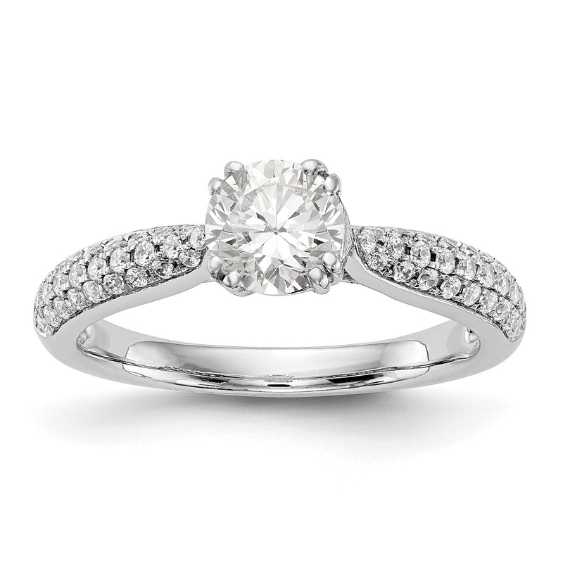 14K Weißgold Diamant-Verlobungsring mit Krappenfassung
