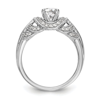 14K Weißgold Verlobungsring mit Diamant in Krappenfassung